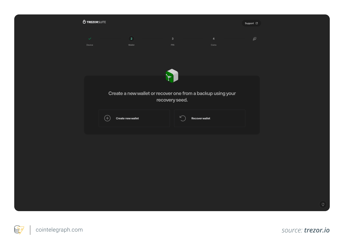 Choosing a new wallet or recovering one Choosing a new wallet or recovering one