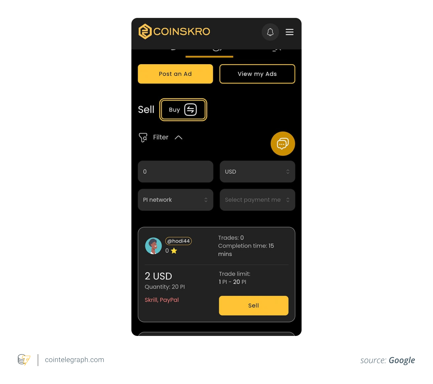 P2P on Coinskro P2P on Coinskro