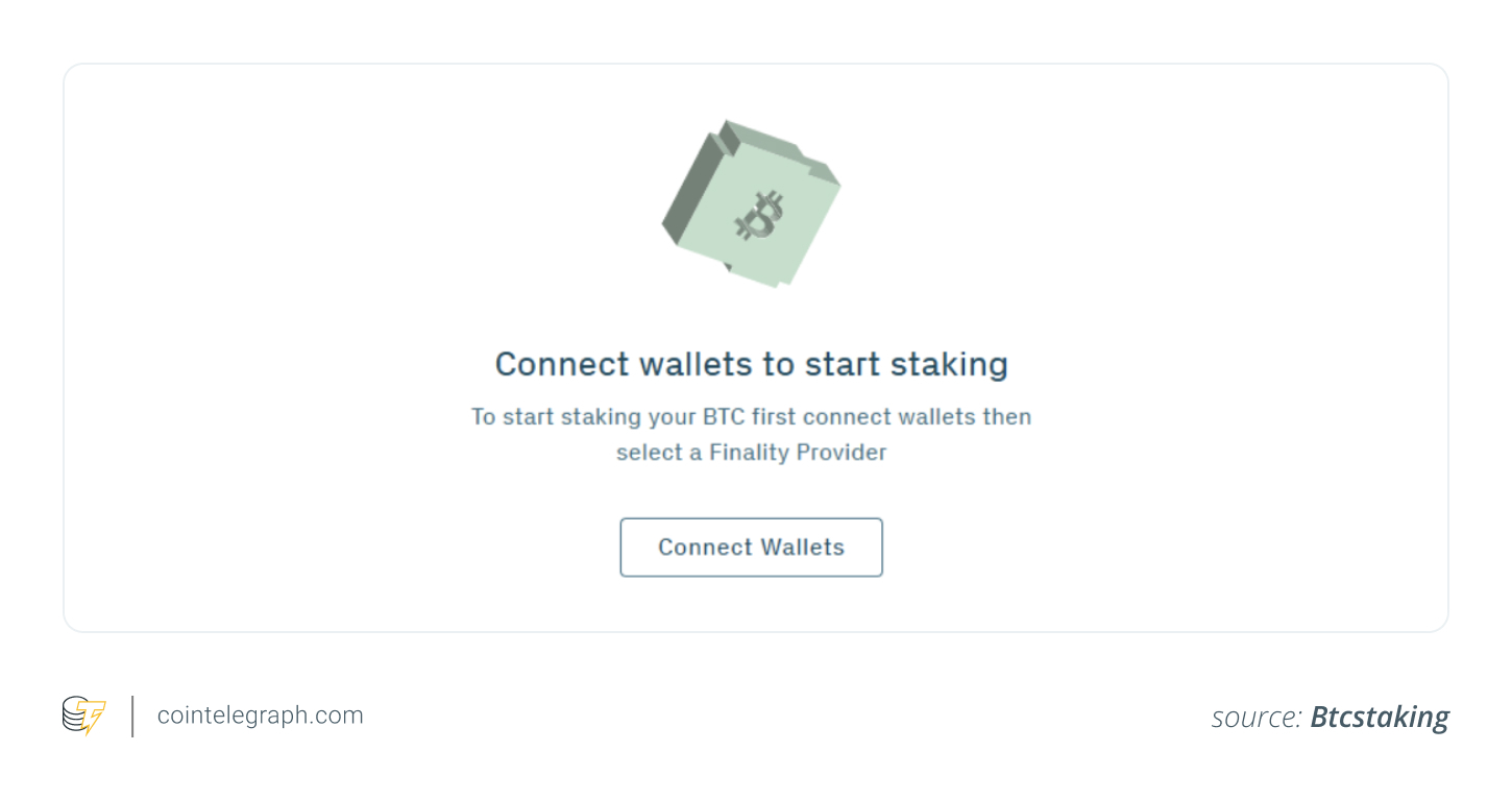 Connect your wallet to Babylon staking interface