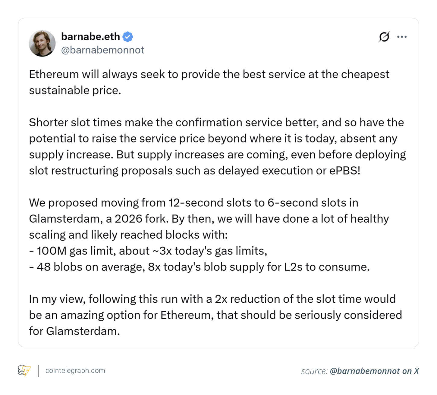 Barnabe's proposal to halve Ethereum block time Barnabe's proposal to halve Ethereum block time