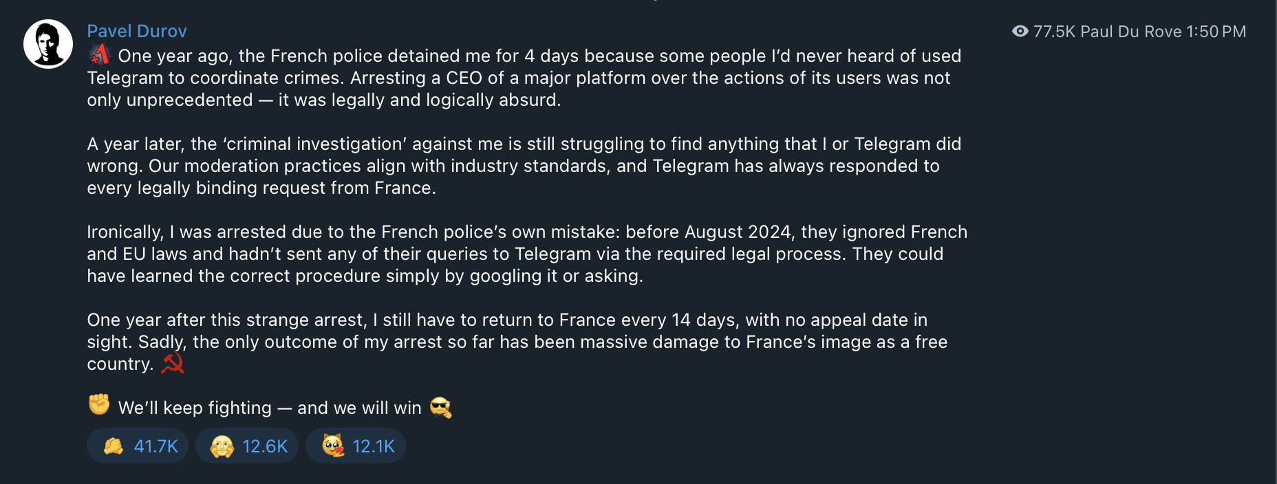 France, Telegram, Pavel Durov, Policies, Elon Musk, GameFi, Companies, Policy